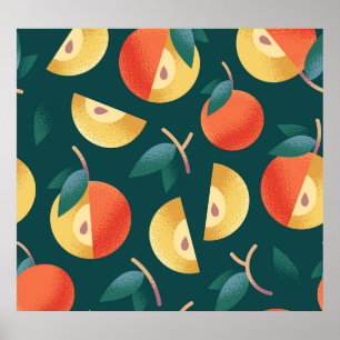 Poster Apple Delight : Vert Foncé Sans Couleur.