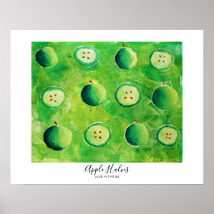 Poster Apple Halves Peinture
