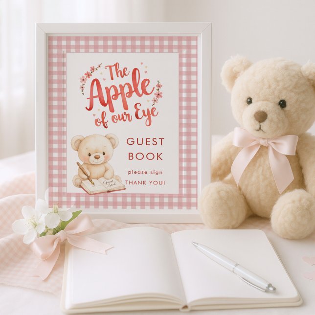 Poster Apple of Eye En vichy signe Baby shower du livre d (Créateur téléchargé)