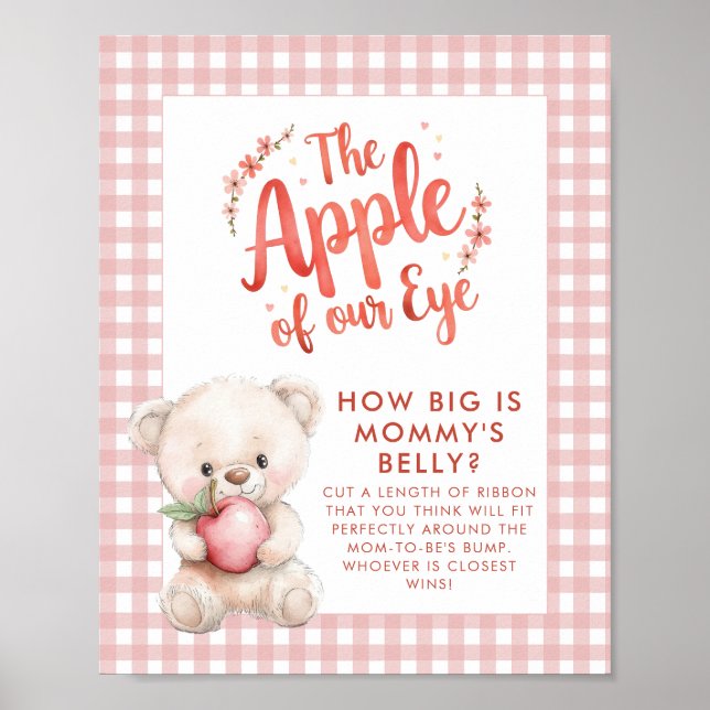 Poster Apple of Eye How Big Moms Belly Jeu Baby shower (Devant)