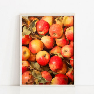 Poster Apples Still Life Oil Painting, Vintage French Sti