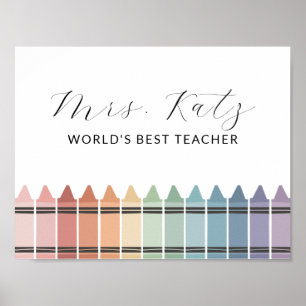 Poster Appréciation de l'enseignant Rainbow Crayon