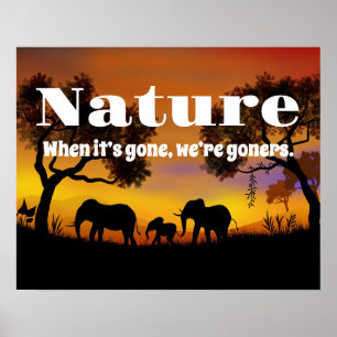 Poster Apprécier la nature et les éléphants