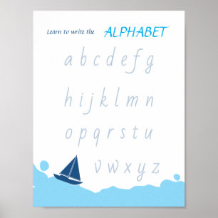 Poster Apprendre à écrire l'affiche de l'alphabet pour le
