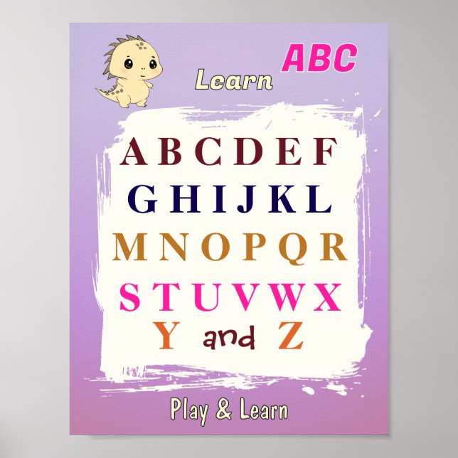 Poster Apprendre l'ABC avec Dino (Devant)
