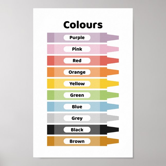 Poster Apprendre les couleurs (Devant)