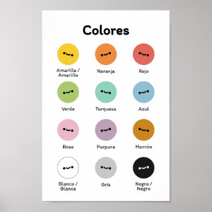 Poster Apprendre les couleurs (en espagnol)