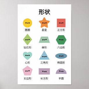 Poster Apprendre les formes (en mandarin)