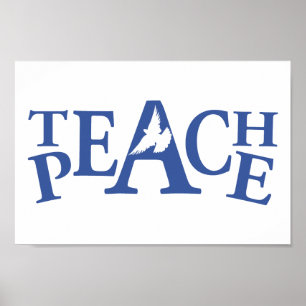 Poster Apprendre paix single colombe blanche slogan art