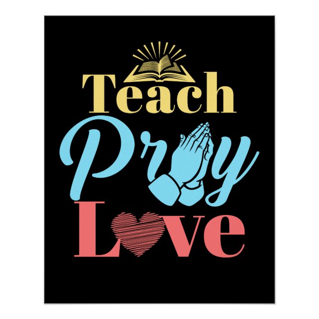 Poster Apprendre Pray Love Enseignant chrétien (Devant)