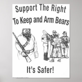 Poster "Appuyer le droit aux ours à bras"
