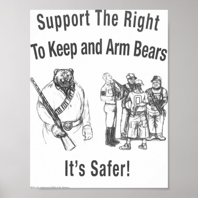 Poster "Appuyer le droit aux ours à bras" (Devant)