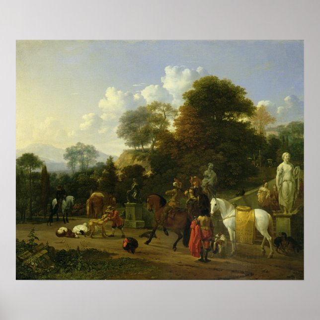 Poster Après la chasse, c.1644 (Devant)