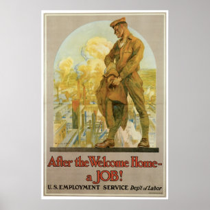 Poster Après la Maison de Bienvenue ~ un emploi!