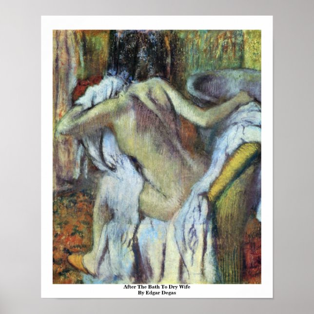 Poster Après Le Bain À Sécher La Femme Par Edgar Degas (Devant)
