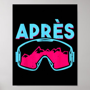 Poster Après, Lunettes de Ski Rétro Vintage 80s 90s Ou