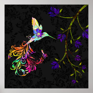Poster Après-midi psychédélique, empreinte de colibri