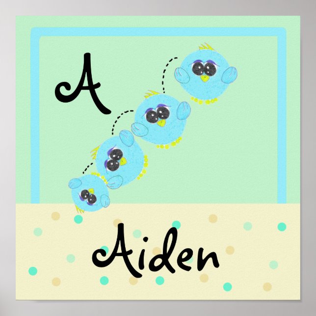 Poster Aqua Baby Bird (Devant)