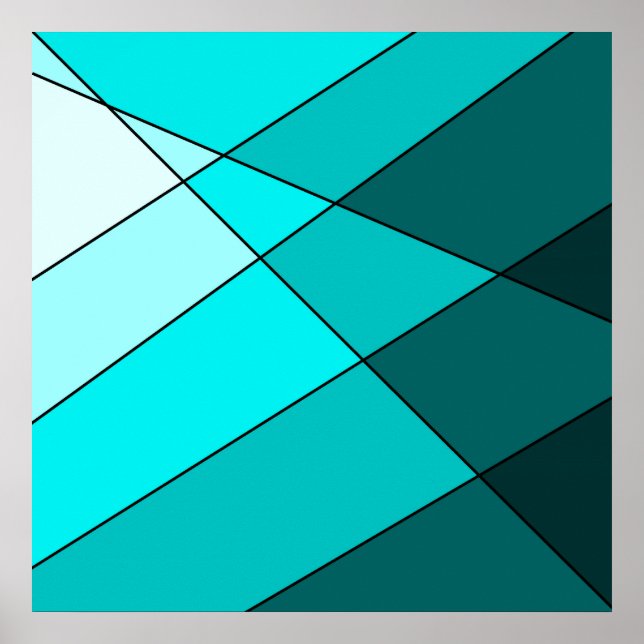 Poster Aqua bleu turquoise (Devant)