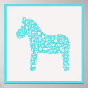 Poster Aqua Dala Horse