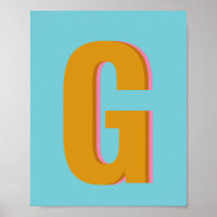 Aqua et Mustard Retro Typographie Monogramme initi