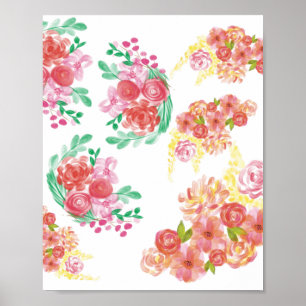 Poster Aqua fleur