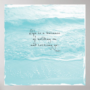 POSTER AQUA OCEAN PHOTO WITH RUMI QUOTE
