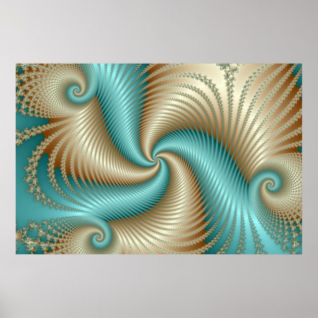 Poster Aqua Satin - Fractal (Devant)
