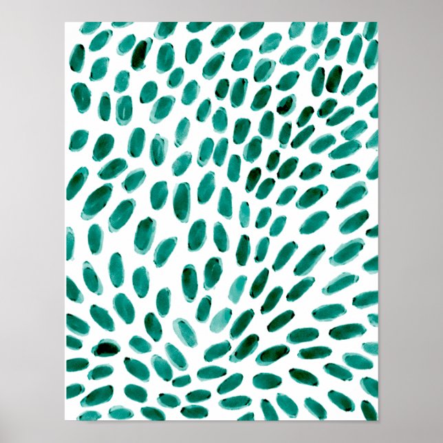 Poster Aqua Turquoise Motif Abstrait tendance (Devant)