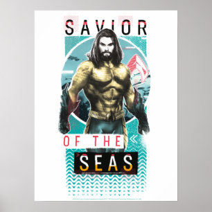 Poster Aquaman   "Sauveur Des Mers" Graphique Moderniste