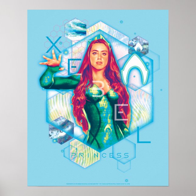Poster Aquaman | Xebel Princess Mera Hexagonal (Devant)