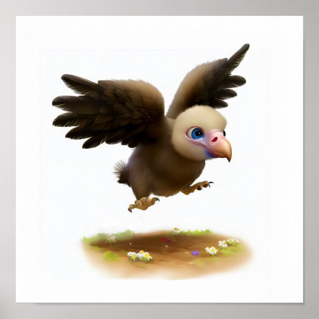 Poster Aquarelle à rendu 3D Image d'un condor (Devant)