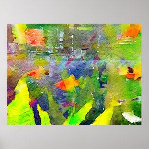 Poster Aquarelle abstraite 2 d'aquarium de cuvette de