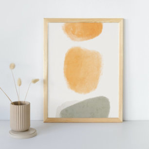 Poster Aquarelle Abstraite géométrique, Abstraite, minima