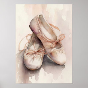 Poster Aquarelle AI Chaussures de ballet