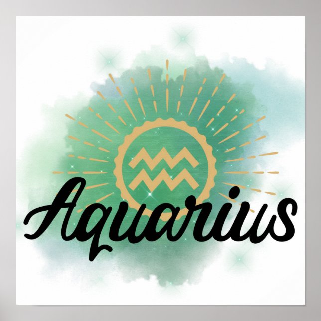 Poster Aquarelle Aquarius (Devant)