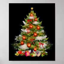 Aquarelle Arbre de Noël, Décor de vacances