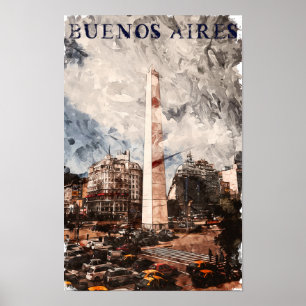 Poster Aquarelle argentine Buenos Aires