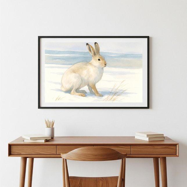 Poster Aquarelle Art du lièvre arctique (Créateur téléchargé)