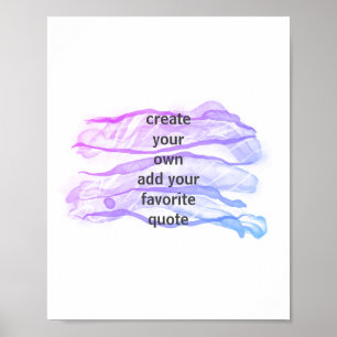 Poster aquarelle artistique violet et bleu ajouter une ci