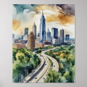 Poster Aquarelle Atlanta Georgia