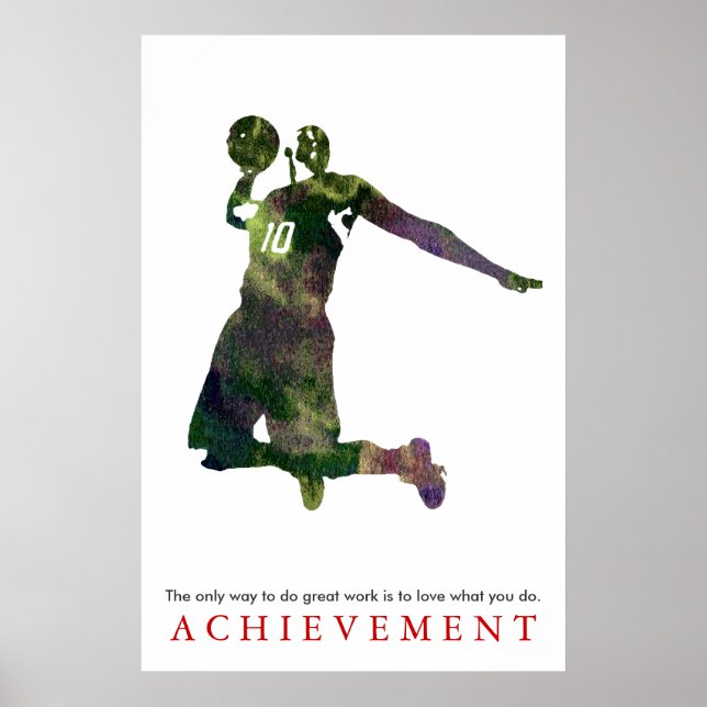 Poster Aquarelle Atteinte Motivation Basket (Devant)