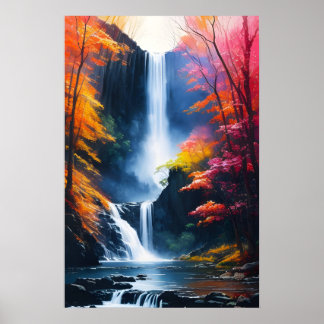 Poster Aquarelle automne peinture de l'eau