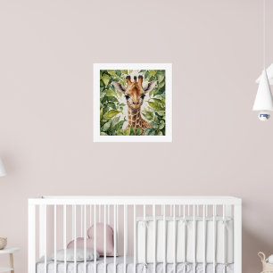 Poster Aquarelle Baby Giraffe