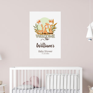 Poster Aquarelle Baby Giraffe, Bienvenue Au Baby shower