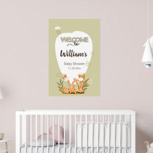 Poster Aquarelle Baby Giraffe, Bienvenue Au Baby shower