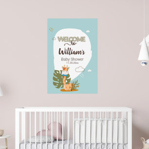 Poster Aquarelle Baby Giraffe, Bienvenue Au Baby shower