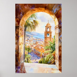 Poster Aquarelle Barcelone 2