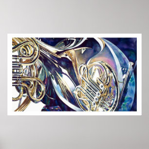 Poster Aquarelle "Bending Light" Instruments de musique