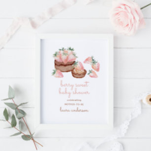 Poster Aquarelle Berry Sweet Chocolate Baby shower de gât